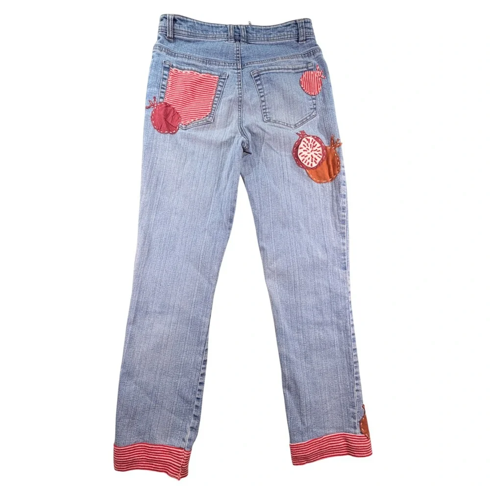 Charter Club Jeans Classic Straight Cotton Blend 6P Blue Pomegranate Patchwork